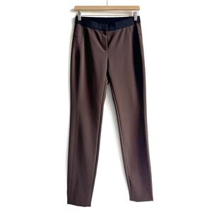 Lafayette 148 New York Brown Pants Elastic Waistband Size Medium